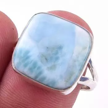 Natural Republic Larimar Gemstone 925 Solid Sterling Silver Gift Ring S.9 L9n23