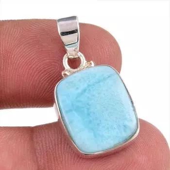 Natural Republic Larimar Gemstone 925 Solid Sterling Silver Pendant 1.25 P3r24