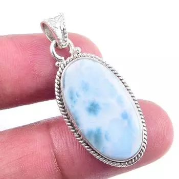 Natural Republic Larimar Gemstone 925 Solid Sterling Silver Pendant 1.50 I3F76