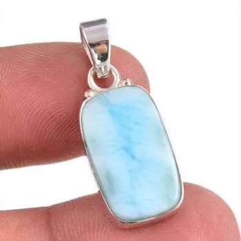 Natural Republic Larimar Gemstone 925 Solid Sterling Silver Pendant 1.25 c4N27