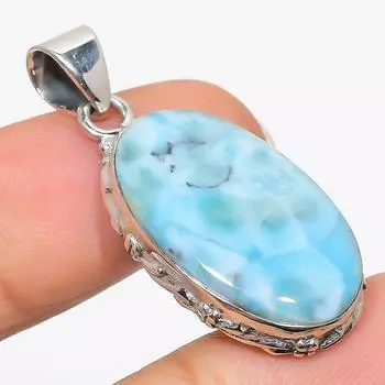 Natural Republic Larimar Gemstone 925 Solid Sterling Silver Pendant 1.50 L6n05