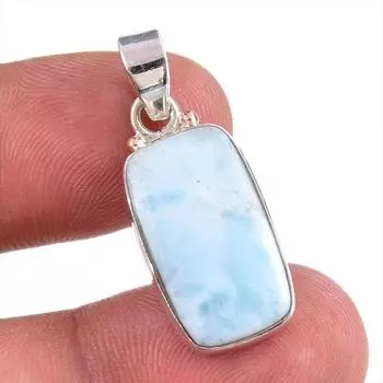 Natural Republic Larimar Gemstone 925 Solid Sterling Silver Pendant 1.25 r9C28