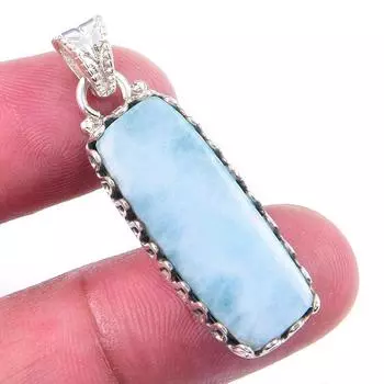 Natural Republic Larimar Gemstone 925 Solid Sterling Silver Pendant 1.50 b1i52