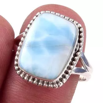 Natural Republic Larimar Gemstone 925 Solid Sterling Silver Gift Ring S.9 u8S46