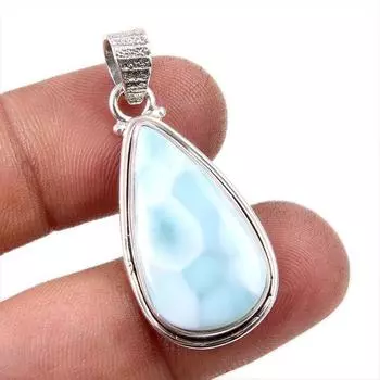 Natural Republic Larimar Gemstone 925 Solid Sterling Silver Pendant 1.5 z8u05