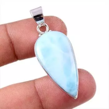 Natural Republic Larimar Gemstone 925 Solid Sterling Silver Pendant 1.75 z5j53