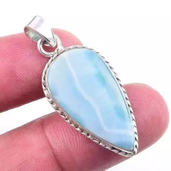 Natural Republic Larimar Gemstone 925 Solid Sterling Silver Pendant 1.50 M8W18