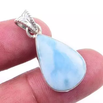 Natural Republic Larimar Gemstone 925 Solid Sterling Silver Pendant 1.25 D6k91