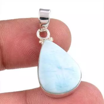 Natural Republic Larimar Gemstone 925 Solid Sterling Silver Pendant 1.25 f4g12