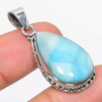 Natural Republic Larimar Gemstone 925 Solid Sterling Silver Pendant 1.50 T2L70