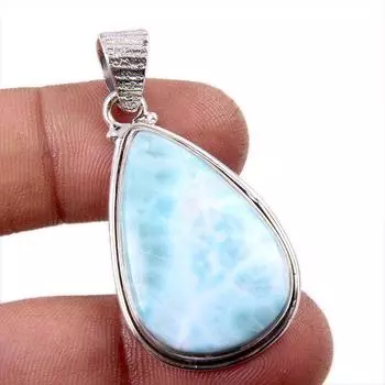 Natural Republic Larimar Gemstone 925 Solid Sterling Silver Pendant 1.75 z5c51