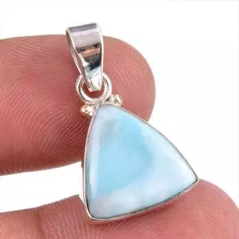 Natural Republic Larimar Gemstone 925 Solid Sterling Silver Pendant 1.25 J9a92