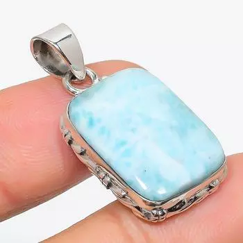 Natural Republic Larimar Gemstone 925 Solid Sterling Silver Pendant 1.50 K1L22