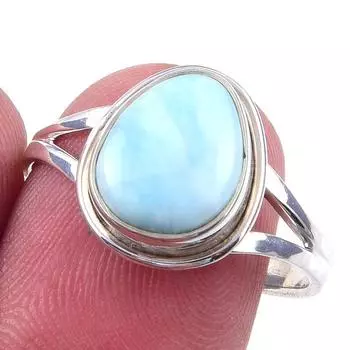 Natural Republic Larimar Gemstone 925 Solid Sterling Silver Gift Ring S.9 z2I96