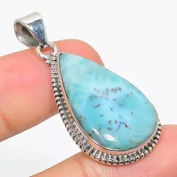 Natural Republic Larimar Gemstone 925 Solid Sterling Silver Pendant 1.75 E6O57