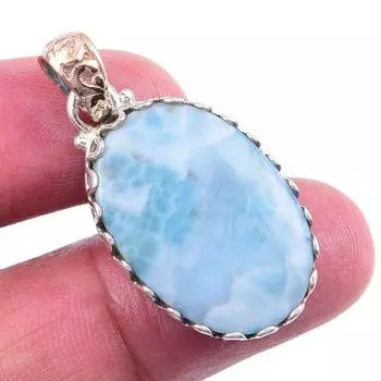 Natural Republic Larimar Gemstone 925 Solid Sterling Silver Pendant 1.50 U8C81