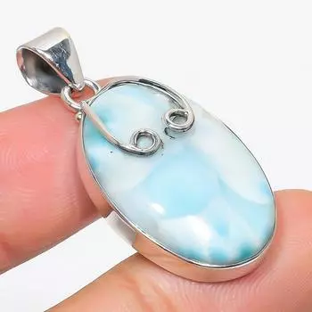 Natural Republic Larimar Gemstone 925 Solid Sterling Silver Pendant 1.75 Y4s68