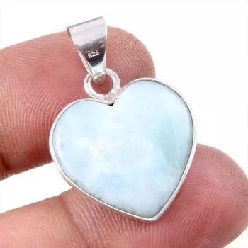 Natural Republic Larimar Gemstone 925 Solid Sterling Silver Pendant 1.25 V5h63