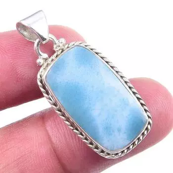 Natural Republic Larimar Gemstone 925 Solid Sterling Silver Pendant 1.50 V3L02