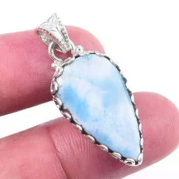 Natural Republic Larimar Gemstone 925 Solid Sterling Silver Pendant 1.50 j4D91