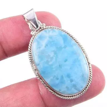 Natural Republic Larimar Gemstone 925 Solid Sterling Silver Pendant 1.75 R8b02