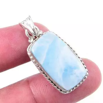 Natural Republic Larimar Gemstone 925 Solid Sterling Silver Pendant 1.25 k3I21