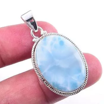 Natural Republic Larimar Gemstone 925 Solid Sterling Silver Pendant 1.50 A5Y69