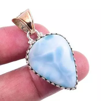 Natural Republic Larimar Gemstone 925 Solid Sterling Silver Pendant 1.75 P7b63