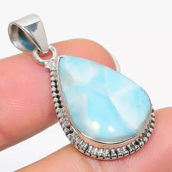 Natural Republic Larimar Gemstone 925 Solid Sterling Silver Pendant 1.50 C6q57
