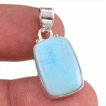 Natural Republic Larimar Gemstone 925 Solid Sterling Silver Pendant 1.25 Z6c60