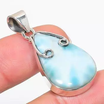 Natural Republic Larimar Gemstone 925 Solid Sterling Silver Pendant 1.75 o8K52