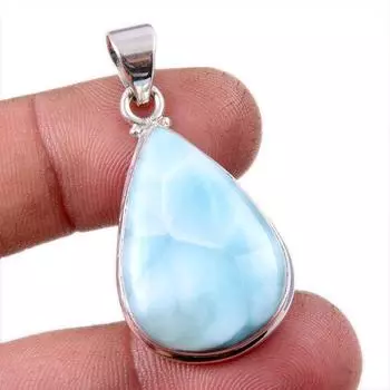 Natural Republic Larimar Gemstone 925 Solid Sterling Silver Pendant 1.75 K5y08
