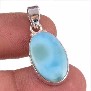 Natural Republic Larimar Gemstone 925 Solid Sterling Silver Pendant 1.25 s4R10