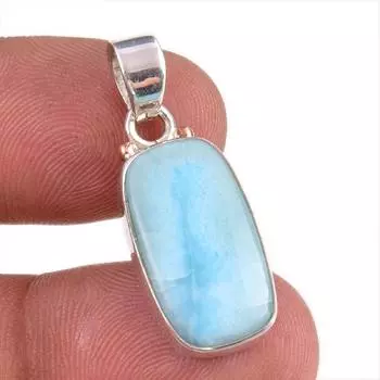 Natural Republic Larimar Gemstone 925 Solid Sterling Silver Pendant 1.25 s5z80