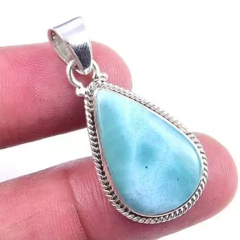 Natural Republic Larimar Gemstone 925 Solid Sterling Silver Pendant 1.50 M7L74