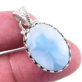 Natural Republic Larimar Gemstone 925 Solid Sterling Silver Gift Pendant 1 V3I11