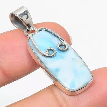 Natural Republic Larimar Gemstone 925 Solid Sterling Silver Pendant 1.75 k6q46