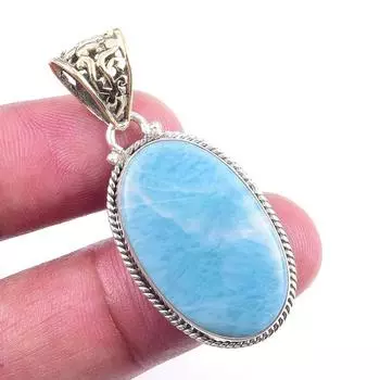 Natural Republic Larimar Gemstone 925 Solid Sterling Silver Pendant 1.50 j0E91