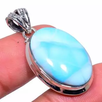 Natural Republic Larimar Gemstone 925 Solid Sterling Silver Pendant 1.54 S5t91