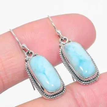 Natural Republic Larimar Gemstone 925 Solid Sterling Silver Earring 1.50 j0C85