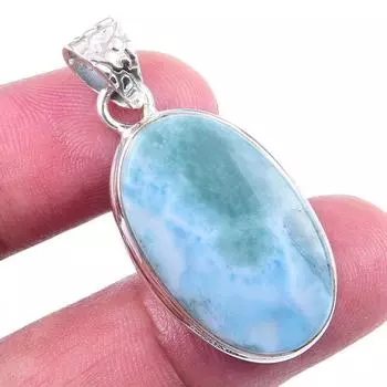 Natural Republic Larimar Gemstone 925 Solid Sterling Silver Pendant 1.50 z0v57