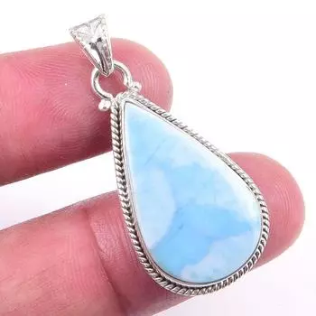 Natural Republic Larimar Gemstone 925 Solid Sterling Silver Pendant 1.50 s9V69