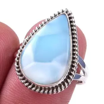 Natural Republic Larimar Gemstone 925 Solid Sterling Silver Gift Ring S.7 M8T11