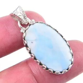 Natural Republic Larimar Gemstone 925 Solid Sterling Silver Pendant 1.25 e1k49