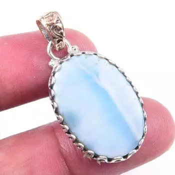 Natural Republic Larimar Gemstone 925 Solid Sterling Silver Pendant 1.50 J7m29