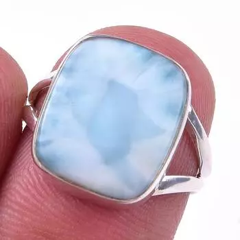 Natural Republic Larimar Gemstone 925 Solid Sterling Silver Gift Ring S.6 z5T11