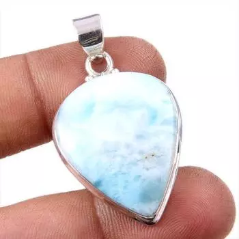 Natural Republic Larimar Gemstone 925 Solid Sterling Silver Pendant 1.5 h7n39