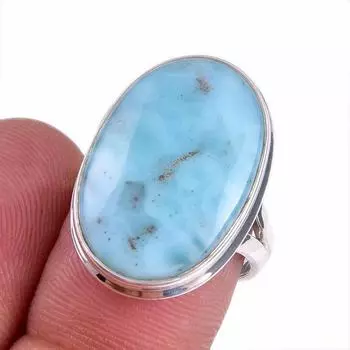 Natural Republic Larimar Gemstone 925 Solid Sterling Silver Gift Ring S.6 e1c58