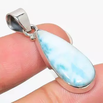 Natural Republic Larimar Gemstone 925 Solid Sterling Silver Pendant 1.50 d3w45