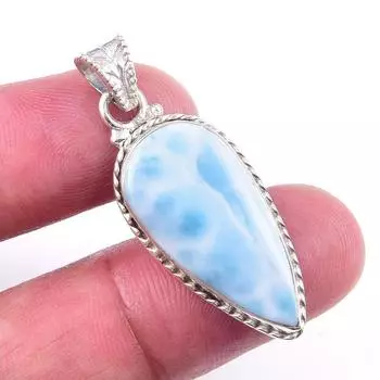 Natural Republic Larimar Gemstone 925 Solid Sterling Silver Pendant 1.50 m4z73